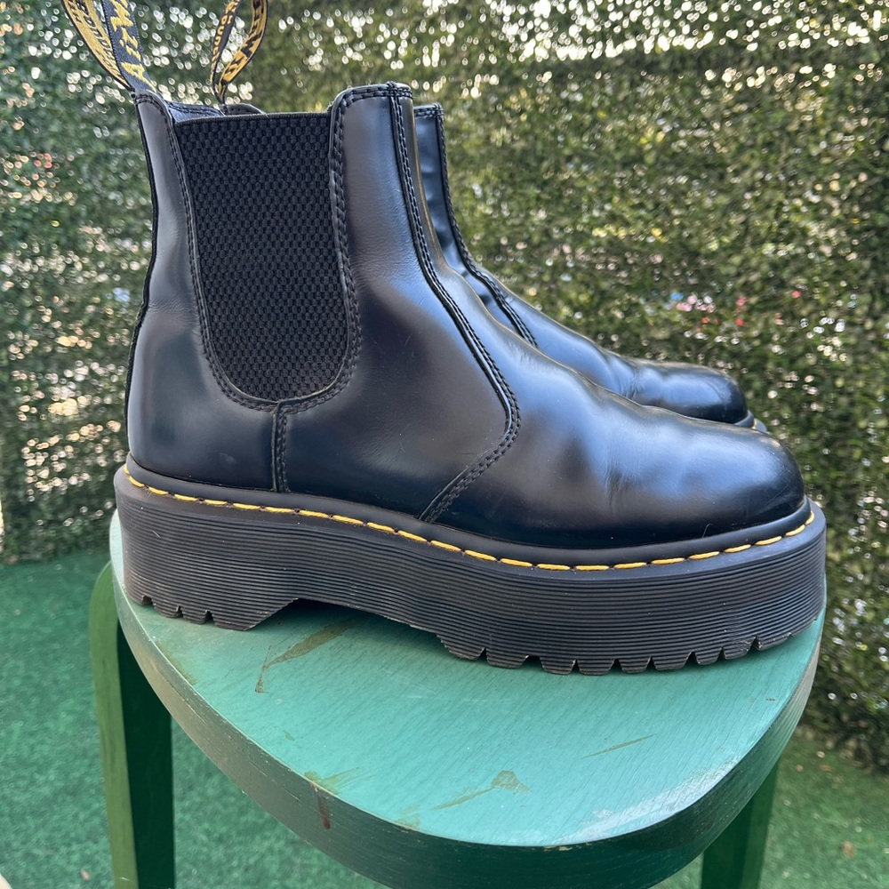 Dr. Martens platform quad black Chelsea boots